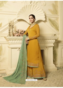 Fabulous Yellow Designer Palazzo Salwar Suit