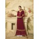 Scintillating Maroon Designer Palazzo Salwar Suit