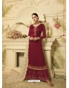 Scintillating Maroon Designer Palazzo Salwar Suit