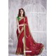 Classy Red Designer Silk Sari