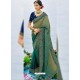 Classy Olive Green Designer Silk Sari