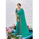 Classy Turquoise Designer Silk Sari