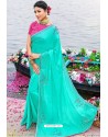 Classy Firozi Designer Silk Sari