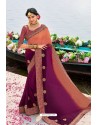 Classy Deep Wine Designer Silk Sari