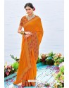 Classy Mustard Designer Silk Sari