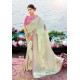 Awesome Off White Designer Silk Sari