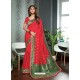 Classy Red Designer Silk Sari