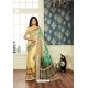 Classy Cream Designer Silk Sari