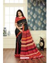 Classy Black Designer Silk Sari