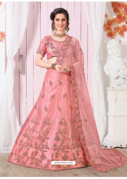 Classy Pink Heavy Embroidered Wedding Lehenga