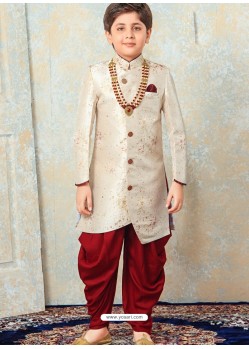 Fabulous Off White Sherwani For Boys