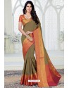 Classy Mehendi Designer Raw Silk Sari