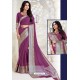 Classy Old Rose Designer Raw Silk Sari