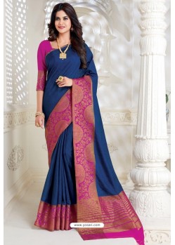 Classy Pigeon Designer Raw Silk Sari