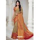 Classy Mehendi Designer Raw Silk Sari