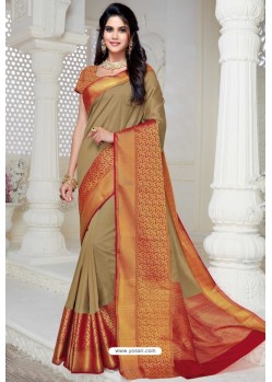 Classy Mehendi Designer Raw Silk Sari