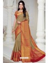 Classy Mehendi Designer Raw Silk Sari