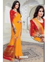 Classy Yellow Designer Raw Silk Sari