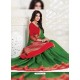 Classy Forest Green Designer Raw Silk Sari