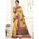 Awesome Yellow Raw Silk Embroidered Sari