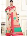 Awesome Multi Colour Raw Silk Embroidered Sari