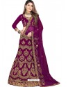 Fabulous Purple Heavy Embroidered Wedding Lehenga Choli