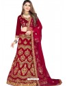 Fabulous Red Heavy Embroidered Wedding Lehenga Choli