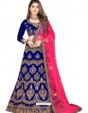 Fabulous Royal Blue Heavy Embroidered Wedding Lehenga Choli