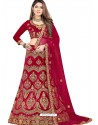 Fabulous Maroon Heavy Embroidered Wedding Lehenga Choli