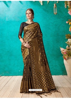 Classy Black Designer Banarasi Silk Sari