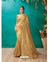 Awesome Marigold Designer Banarasi Silk Sari