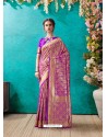 Trendy Violet Designer Banarasi Silk Sari