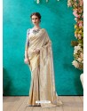 Classy Light Grey Designer Banarasi Silk Sari