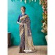 Classy Dark Blue Designer Banarasi Silk Sari