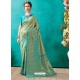 Classy Turquoise Designer Banarasi Silk Sari