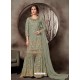 Ravishing Grayish Green Embroidered Palazzo Salwar Suit