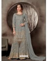 Ravishing Grey Embroidered Palazzo Salwar Suit