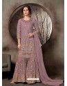 Ravishing Dusty Pink Embroidered Palazzo Salwar Suit