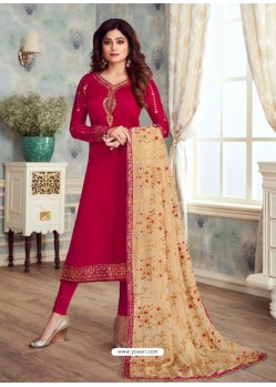 Ravishing Rani Embroidered Designer Churidar Salwar Suit