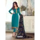 Fabulous Firozi Embroidered Designer Churidar Salwar Suit