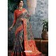 Classy Navy Blue Designer Banarasi Silk Sari