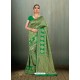 Classy Forest Green Banarasi Silk Embroidered Sari