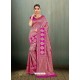 Awesome Medium Violet Banarasi Silk Embroidered Sari