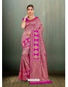 Awesome Medium Violet Banarasi Silk Embroidered Sari