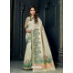 Classy Off White Designer Silk Sari