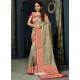 Awesome Olive Green Designer Silk Sari