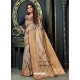 Awesome Beige Designer Silk Sari