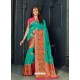 Classy Firozi Designer Silk Sari