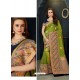 Classy Parrot Green Designer Silk Sari