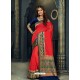 Classy Red Designer Silk Sari